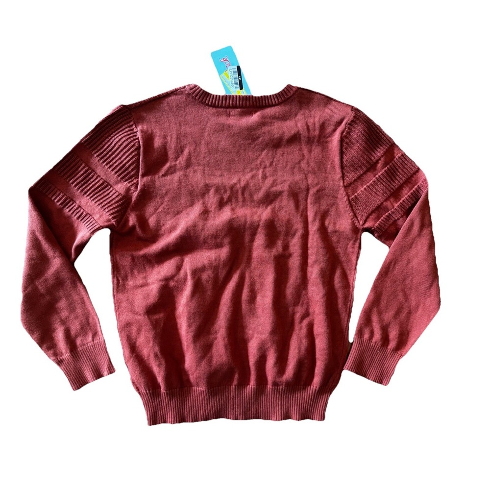Cat & Jack Boys M (8) Crewneck Sweater Rust Orange 100% Cotton Ribbed NWT - Picture 3 of 6